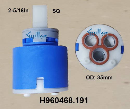 Jado H960468.191; 2-1/3in SQ; Single lever cartridge only for 850 / 003; in Unfinished