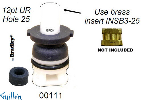 JER 00111;; __ 1-1/2in 12pt; Hot cwc 1/4 Turn plastic cartridge; in Unfinish