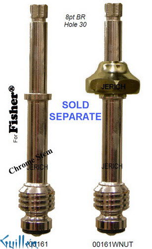 JER 00161WNUT;; __ UNK 8pt; Hot cwc piston stem with bonnet nut; in Chrome