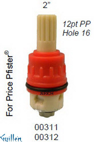 JER 00312;;__ 2in 12pt; Cold ccwc piston stem cartridge; in Unfinish