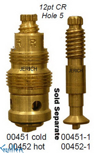 JER 00452LF;; __ UNK 12pt; Cold ccwc piston stem cartridge; in Unfinish