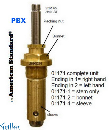 JER 01171;; __ UNK 22pt; Diverter cartridge; in Chrome