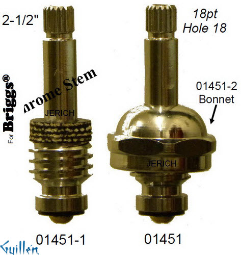 JER 01451;; __ 2-1/2in 18pt; Hot cwc piston stem; in Chrome
