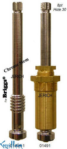 JER 01491;; __ UNK 8pt; Hot cwc piston stem assembly; in Chrome