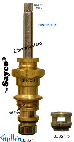 JER 03321-5;;__ UNK; 16pt; Diverter cartridge; in Chrome