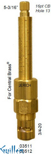 JER 03511;; __ 5-3/16in 16pt; Hot cwc 1/4 Turn brass cartridge ceramic; in Unfinish
