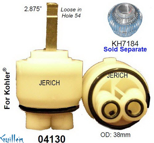 JER 04130;;__ 2-7/8in SQ; Single lever cartridge; in Unfinish