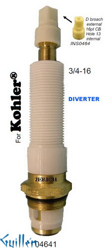 JER 04641;;__ UNK; D ; 16pt; Diverter cartridge; in Unfinish