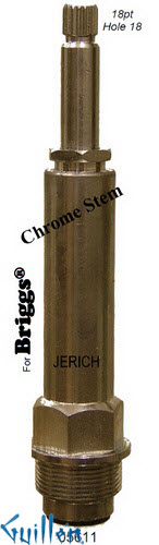 JER 05611;; __ UNK 18pt; Hot cwc piston stem assembly; in Chrome