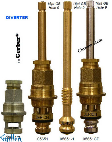 JER 05651;;__ UNK; 16pt; Diverter cartridge; in Unfinish