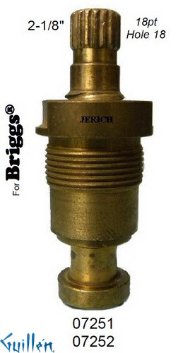 JER 07251;; __ 2-1/8in 18pt; Hot cwc piston stem; in Unfinish