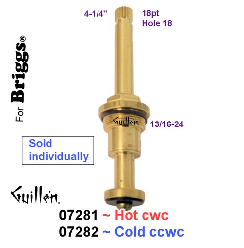 JER 07282;; __ 4-1/4in 18pt; Cold ccwc piston stem; in Unfinish