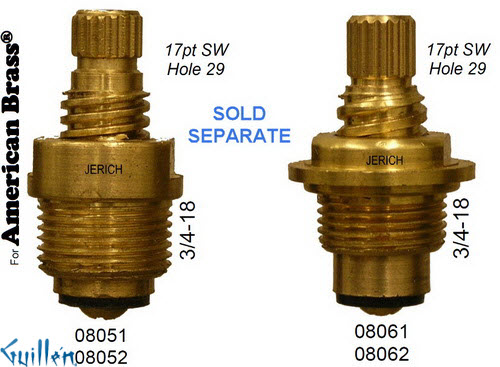 JER 08051LF;; __ UNK 17pt; Hot cwc piston stem assembly; in Unfinish