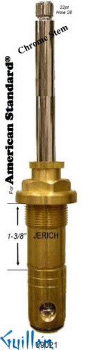 JER 09021;; __ UNK 22pt; Hot cwc piston stem assembly deep rough in; in Chrome
