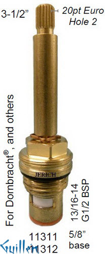 JER 11312LF;; __ 3-1/2in 20pt; Cold ccwc cartridge; in Unfinish