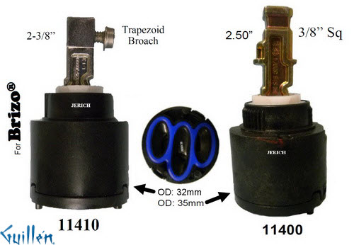 JER 11400;;__ 2-1/2in SQ; Single lever cartridge; in Unfinish   RP60114
