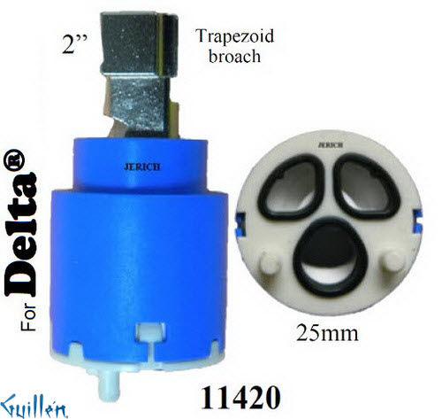 JER 11420;;__ 2in Thr; Single lever cartridge; in Unfinish