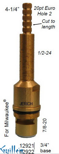 JER 12921;; __ 4-1/4in 20pt; Hot cwc 1/4 Turn brass cartridge ceramic; in Unfinish