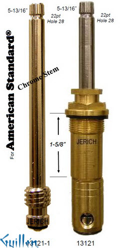 JER 13121;; __ 5-13/16in 22pt; Hot cwc piston stem assembly; in Chrome