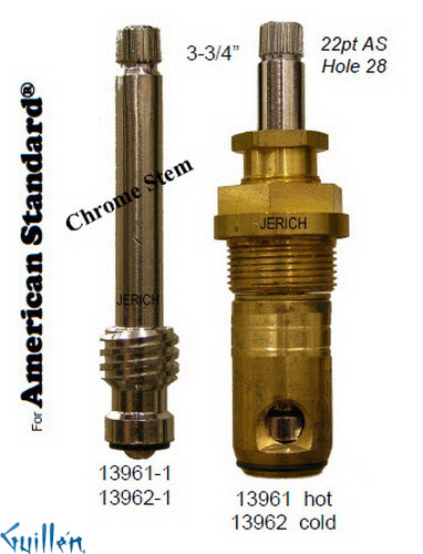 JER 13962LF;; __ 3-3/4in 22pt; Cold ccwc; piston stem cartridge; in Chrome