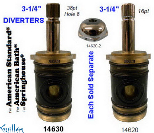 JER 14620-2;;__ 3-1/4in; 16pt; Diverter cartridge nut; in Chrome