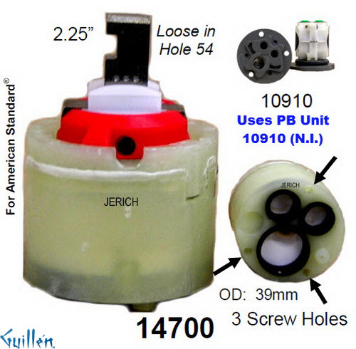 JER 14700;;__ 2-1/4in Rect; pressure balance catridge; in Unfinish