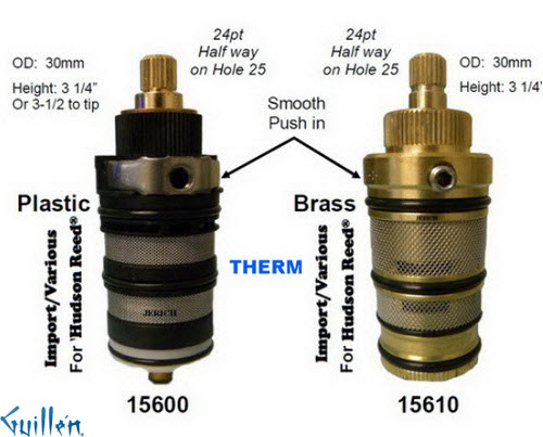 JER 15610;;__ 3-1/4in 24pt; Thermostatic cartridge; in Unfinish