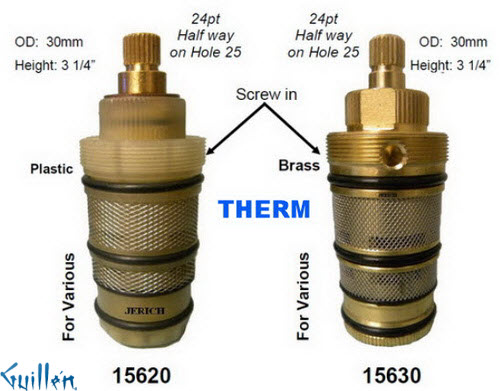 JER 15630;;__ 3-1/4in 24pt; Thermostatic cartridge; in Unfinish