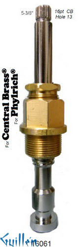 JER 16061;; __ 5-3/8in 16pt; Hot cwc piston stem assembly; in Chrome