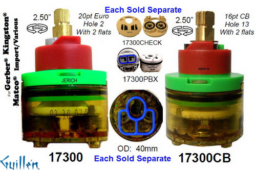 JER 17300CB;;__ 2-1/2in 16pt; pressure balance catridge; in Unfinish