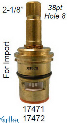JER 17472LF;; __ 2-1/8in 38pt; Cold ccwc 1/4 Turn brass cartridge ceramic; in Unfinish