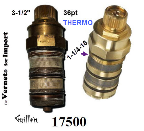 JER 17500;; __ 3-1/2in 36pt; Thermostatic cartridge; in Unfinish