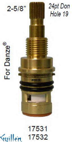 JER 17532LF;; __ 2-5/8in 24pt; Cold ccwc 1/4 Turn brass cartridge ceramic; in Unfinish