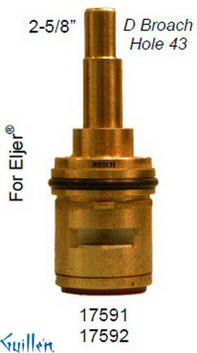 JER 17592;; __ 2-5/8in D; Cold ccwc 1/4 Turn brass cartridge ceramic; in Unfinish