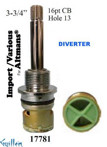 JER 17781;;__ 3-3/4in; 16pt; Diverter cartridge; in Chrome