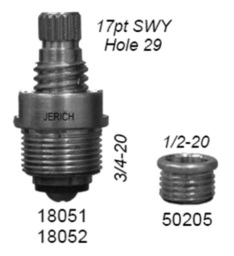 JER 18052LF;;__ 1-5/8in 17pt; Cold ccwc; Piston stem cartridge; +in Unfinish