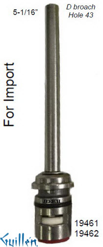 JER 19461LF;; __ 5-1/16in D; Hot cwc 1/4 Turn brass cartridge ceramic; in Unfinish