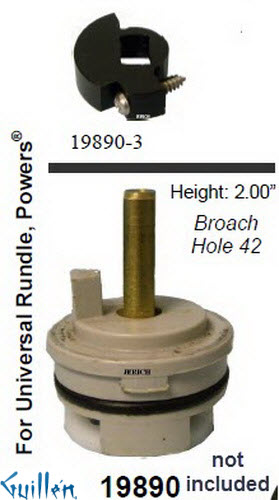 JER 19890-3; __ 2in SQ; cartridge limit stop; in Unfinish