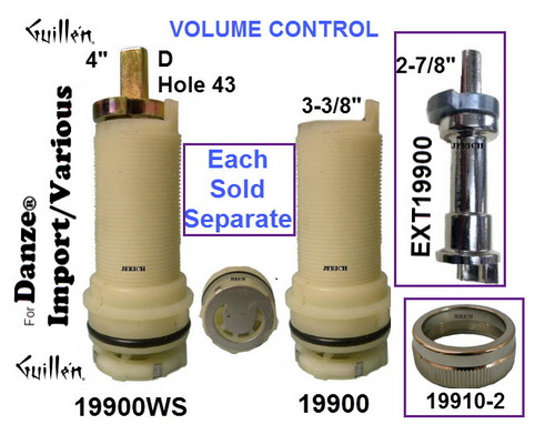 JER 19900WS; __ 2-7/8in D; single lever cartridge with limit stop; in Unfinish