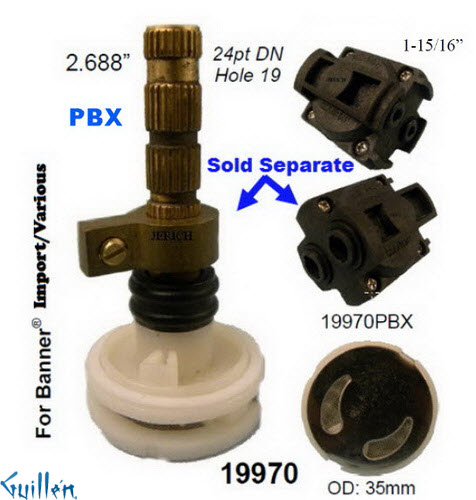 JER 19970;;__ 2-3/4in 24pt; Pressure balance cartridge; in Unfinish