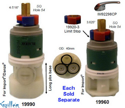JER 19990;;__ 4-3/8in SQ; Single lever cartridge; in Unfinish