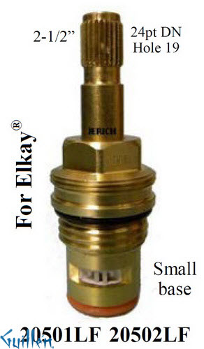 JER 20501LF; __ 2-1/2in 24pt; Hot cwc 1/4 Turn brass cartridge ceramic; in Unfinish