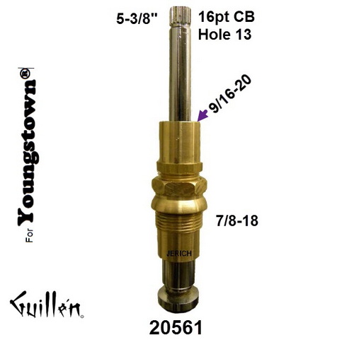 Jerich 20561;;__ 5-3/8in 16pt; Hot cwc; piston stem cartridge; in Unfinish