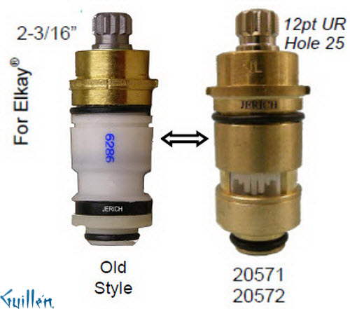 JER 20572LF;; __ 2-3/16in 12pt; Cold ccwc 1/4 Turn brass cartridge ceramic; in Unfinish
