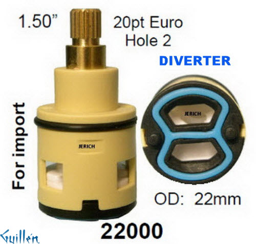JER 22000;;__ 1-1/2in 20pt; Diverter cartridge; in Unfinish