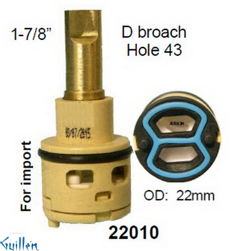 JER 22010;;__ 1-7/8in D; Diverter cartridge; in Unfinish