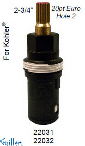 JER 22031;; __ 2-3/4in 20pt; Hot cwc 1/4 Turn plastic cartridge; in Unfinish