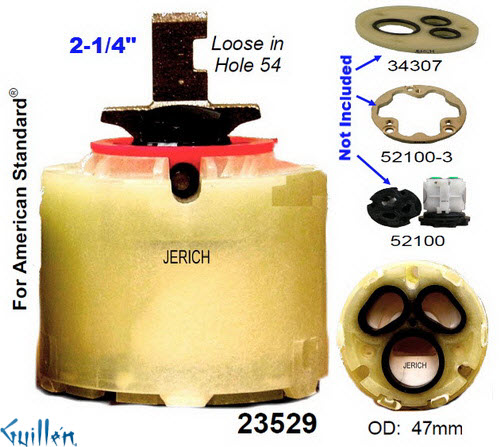 JER 23529;;__ 2-1/4in Rect; pressure balance catridge; in Unfinish