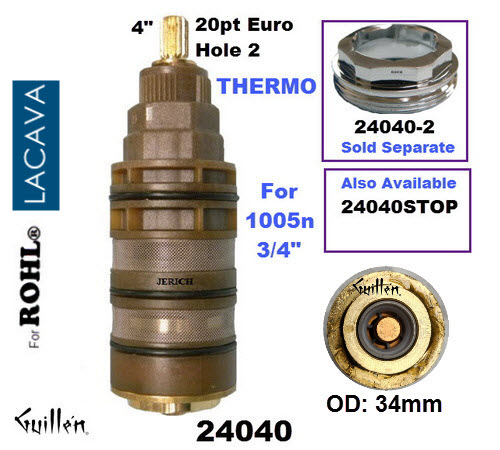 JER 24040;;__ 4in 20pt; Thermostatic cartridge; in Unfinish