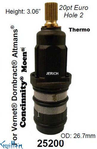 JER 25200;;__ 3-1/16in 20pt; Thermostatic cartridge; in Unfinish